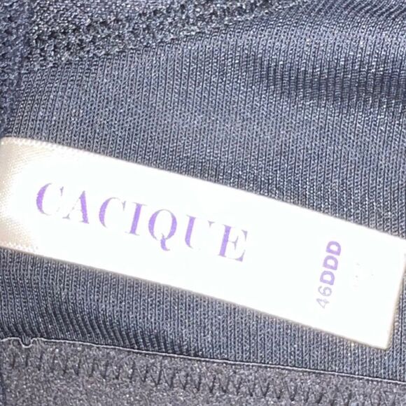 Full Figure Plus Size Cacique Black Bra Size 46DDD - Picture 5 of 7